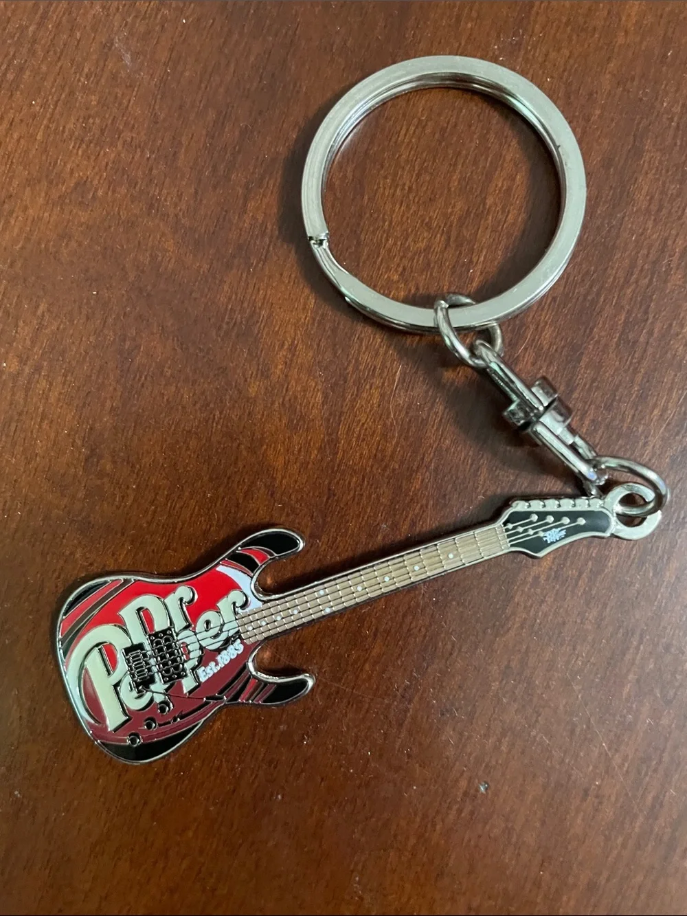 Dr Pepper Red Guitar Keychain - Branded Novelty Accessory